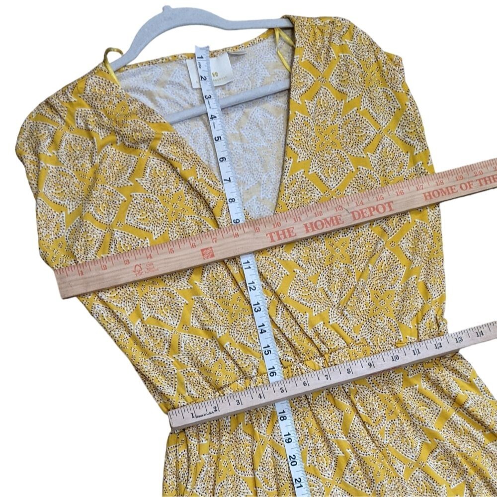 Maeve Fete yellow handkerchief motif midi dress anthropologie Small - Picture 3 of 8